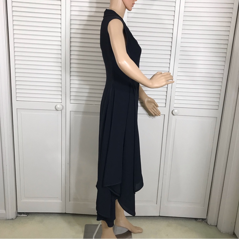 ADEAM Asymmetrical Black Collared Dress Small - Picture 6 of 14